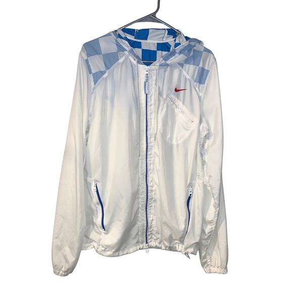 Nike Men's John McEnroe Checkered Tennis Jacket Size M White 2009 Windbreaker - Picture 1 of 9